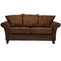 Provence Dark Brown Microfiber Flared Arm Sofa
