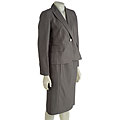 Famous NY Maker 1-button Sharkskin Multi-Stripe Skirt Suit