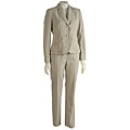Famous NY Maker Women's 2-button Twill Stripe Pant Suit