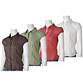 XOXO Women's Cap Sleeve Button Front Blouse