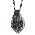 Genuine Italian Murano Ivory Blue Leaf Necklace