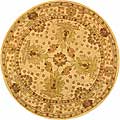 Oushak Handmade Hand-spun Wool Ivory Rug (8' Round)
