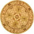 Handmade Oushak Hand-spun Wool Ivory Rug (4' Round)
