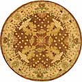 Oushak Handmade Hand-spun Wool Brown Rug (8' x 8')