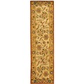 Hand-spun Antique Ivory/ Gold Wool Rug (2'3 x 10')