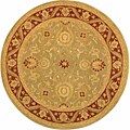 Kashan Hand-spun Wool Green/ Red Rug (4' Round)