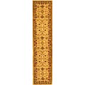 Hand-spun Heirloom Ivory/ Light Green Wool Rug (2'3 x 12')
