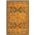 Handmade Gold/ Green New Zealand Wool Rug (4' x 6')