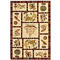 Hand-hooked Explorer Black Wool Rug (7'9 x 9'9)