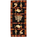 Hand-hooked Explorer Black Wool Rug (6' x 9')