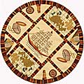 Hand-hooked Explorer Black Wool Rug (5'6 Round)