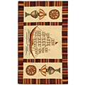 Hand-hooked Explorer Black Wool Rug (2'6 x 4')