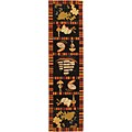 Hand-hooked Explorer Black Wool Rug (2'6 x 8')