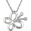10k White Gold Diamond Butterfly Necklace
