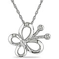 10k White Gold Diamond Butterfly Necklace