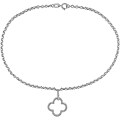 10k Gold 1/8ct TDW Diamond Flower Charm Anklet