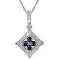 14k Gold 1/10ct Diamond and Sapphire Necklace