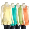 Celebrity Pink Women's Flounce Hem Sleeveless Shirt
