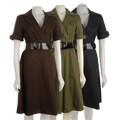 Spense Women's Mock Wrap Belted Shirtdress