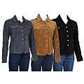 Raffaelo Women's Rhinestone Button Suede Jacket