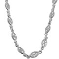 Italian Sterling Silver Almond Filigree Necklace