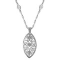 Italian Sterling Silver Filigree Station Necklace