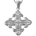 Italian Sterling Silver Filigree Cross Necklace