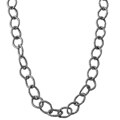Sterling Silver Rhodium Plated Oval Link Necklace