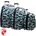 Heys Hardside 3-piece Blue Camouflage Luggage Set