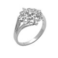 Sterling Silver Filigree CZ Ring
