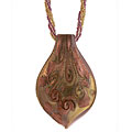 Genuine Italian Murano Lilac-pink Leaf Necklace