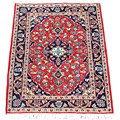 Persian Kashan Red/ Navy Rug (3'4 x 4'9)