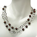Silver Freshwater Chocolate Pearl Necklace (8-9 mm)