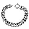 Platinum over Sterling Silver Curb Bracelet