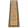 Indo Mahal Gold/ Black Runner Rug (2'7 x 10')