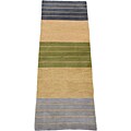 Indo Tibetan Beige/ Olive Runner Rug (2'4 x 7'8)