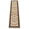 Indo Mahal Ivory/ Black Runner Rug (2'6 x 9'10)