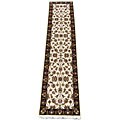 Indo Mahal Ivory/ Black Runner Rug (2'6 x 12')
