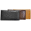 BT Ostritch Print Leather Checkbook Wallet