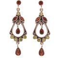 Garnet and Peridot Silver Earrings (India)
