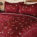 Claret 3-piece Embroidered Quilt Set