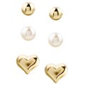 14k Yellow Gold Children's Trio Earrings Set