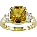 10k Gold 1/10ct TDW Diamond and Citrine Ring