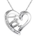 14k Gold 1/8ct TDW Diamond Heart 'Mom' Necklace