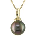 14k Yellow Gold Drop Tahitian Pearl Pendant (8-9 mm)