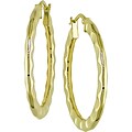 10k Yellow Gold Polished Flat Tube Hoop Earrings