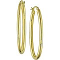 10k Yellow Gold Polished Oval Hoop Earrings