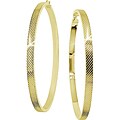 10k Yellow Gold Large Textured Hoop Earrings
