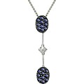 14k White Gold Sapphire and Diamond Drop Necklace