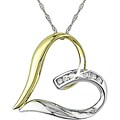 14k Two-tone Gold 1/8ct TDW Diamond Heart Necklace